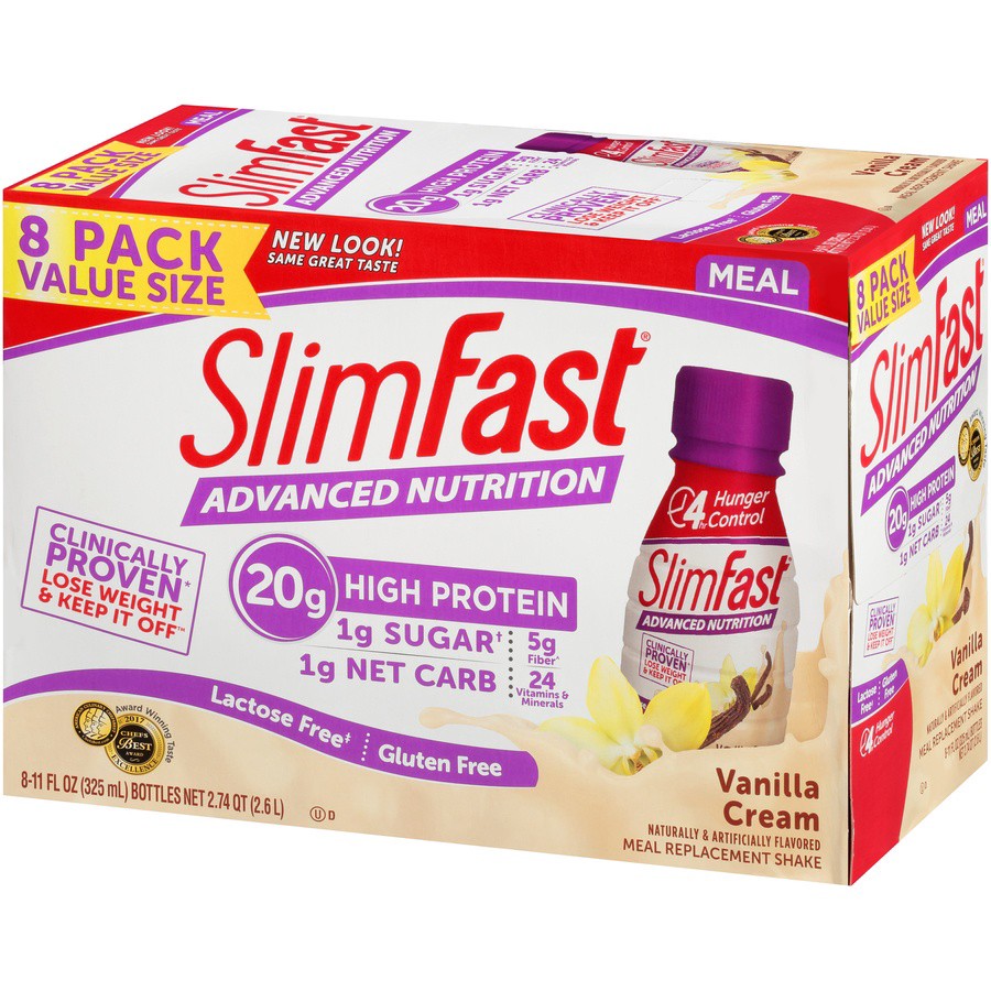 slide 5 of 9, SlimFast Advancement Nutrition Meal Replacement Shake Vanilla Cream, 8 ct; 11 fl oz