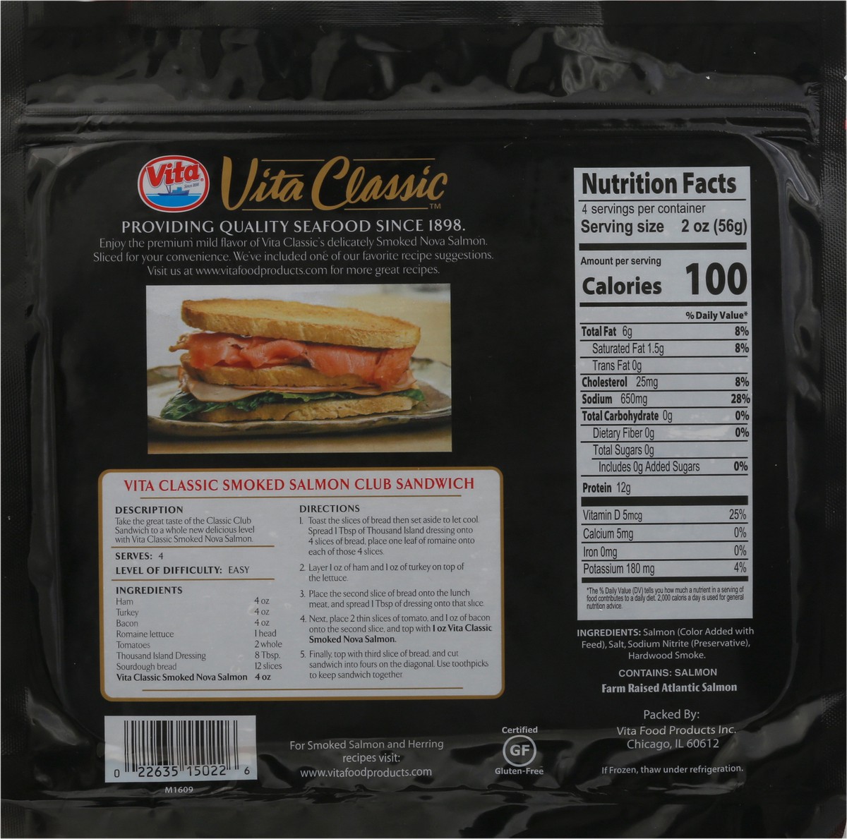 slide 3 of 14, Vita Classic Atlantic Premium Sliced Smoked Nova Salmon 8 oz, 8 oz