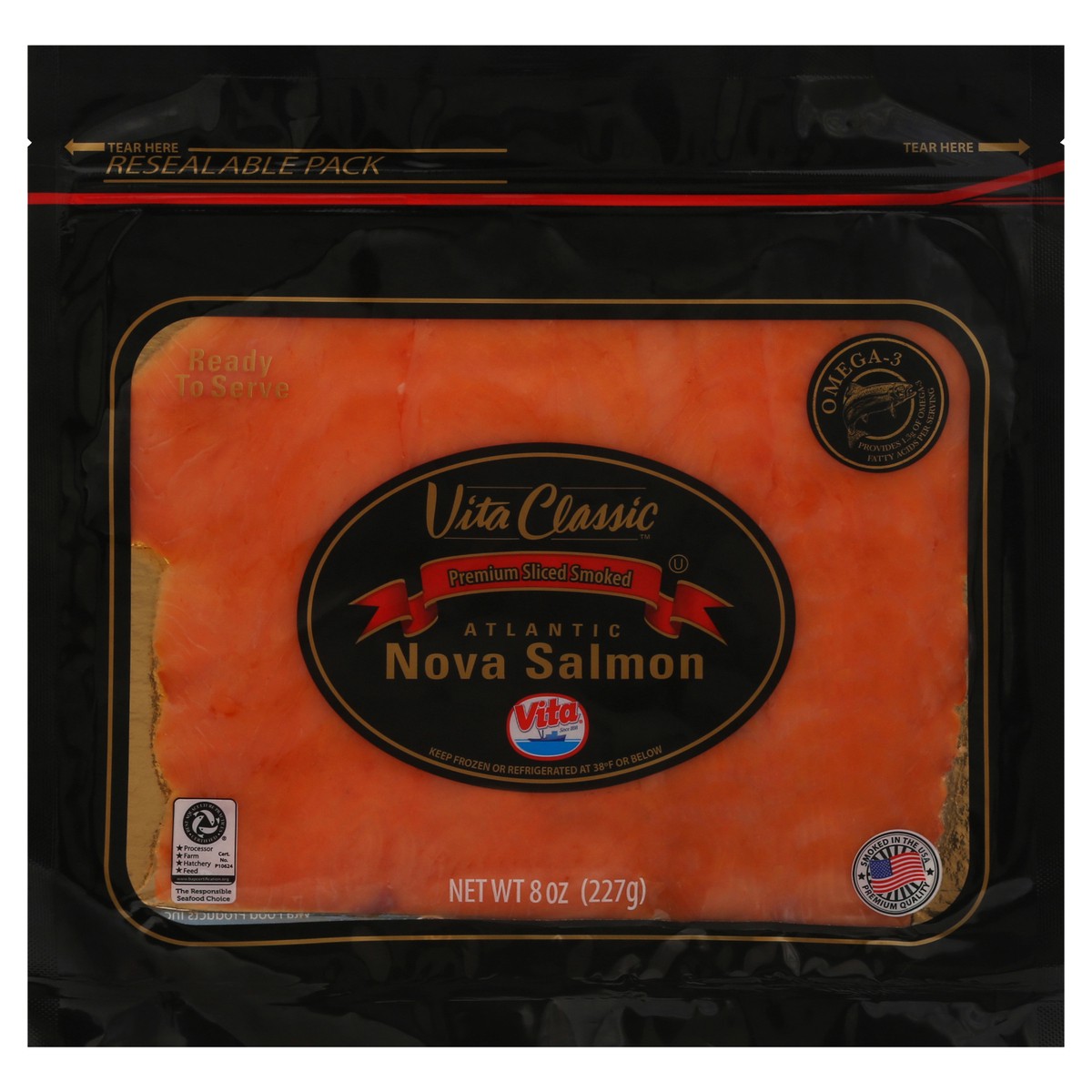 slide 1 of 14, Vita Classic Atlantic Premium Sliced Smoked Nova Salmon 8 oz, 8 oz