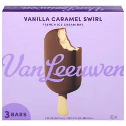 Van Leeuwen French Vanilla Caramel Swirl Ice Cream Bar 3 - 3 fl oz Bars