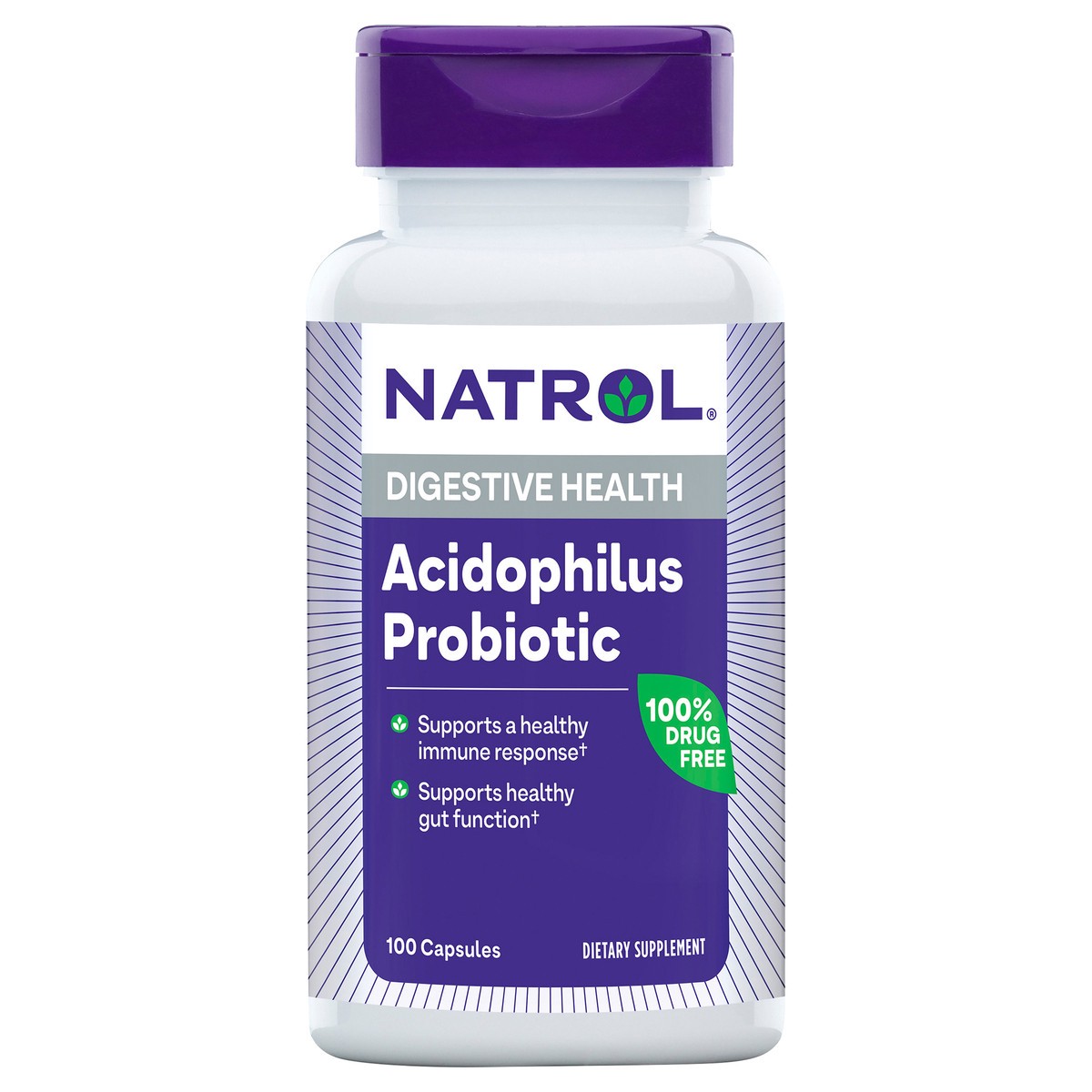 slide 1 of 14, Natrol, Acidophilus Probiotic Capsules, Digestive Health Dietary Supplement, Gluten Free, 100 mg, 100 Count, 100 ct