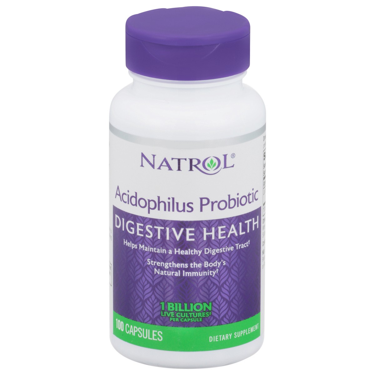 slide 11 of 14, Natrol, Acidophilus Probiotic Capsules, Digestive Health Dietary Supplement, Gluten Free, 100 mg, 100 Count, 100 ct
