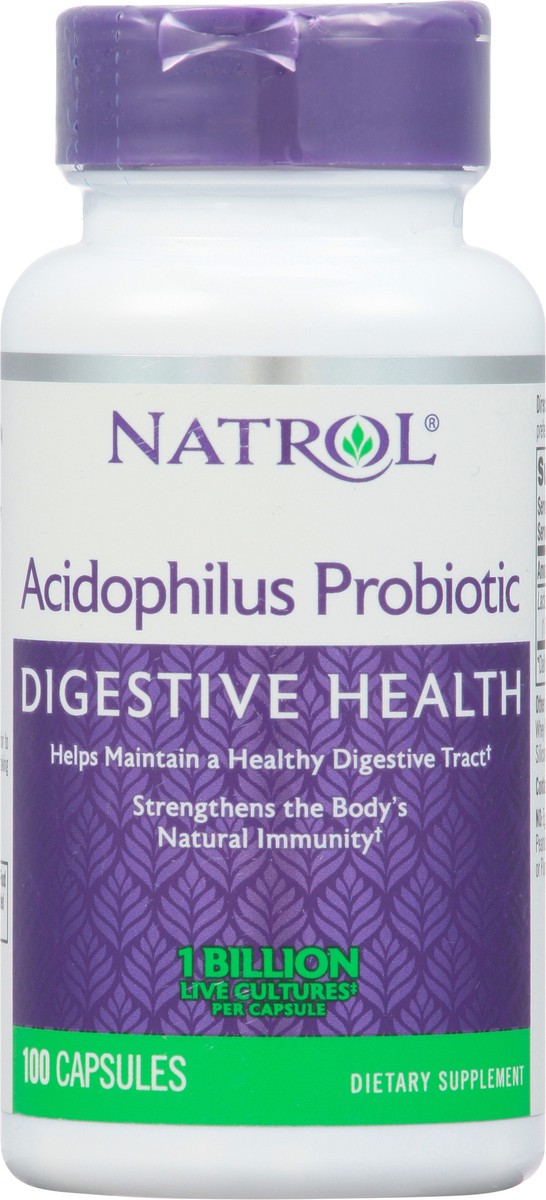 slide 2 of 14, Natrol, Acidophilus Probiotic Capsules, Digestive Health Dietary Supplement, Gluten Free, 100 mg, 100 Count, 100 ct