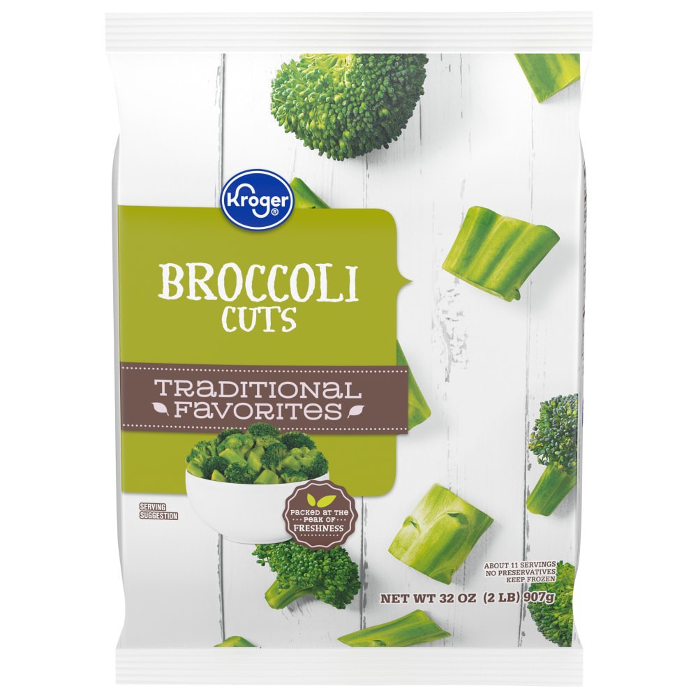 slide 2 of 3, Kroger Traditional Favorites Frozen Broccoli Cuts, 32 oz