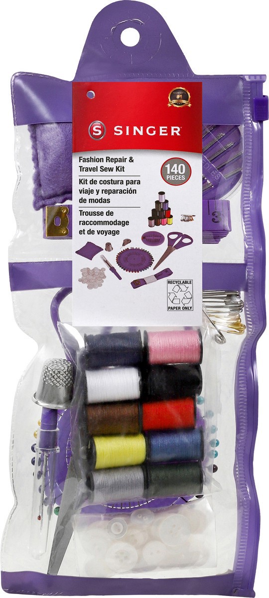 slide 6 of 6, SINGER Fashion Repair & Travel Sew Kit: Premium Portable Emergency Sewing Kit for Beginners & Adults – Ideal for Bridal Kits, Travel & Home, 140pc Set, 1 ct