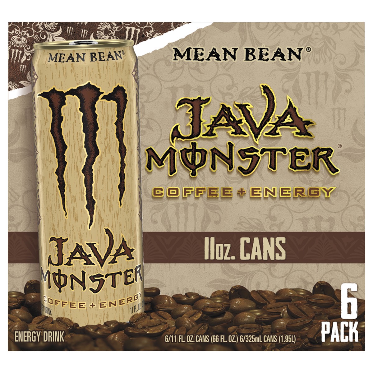 slide 1 of 2, Monster Energy Coffee + Energy Mean Bean Energy Drink - 6 ct, 6 ct