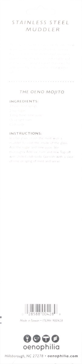 slide 4 of 10, Oenophilia Stainless Steel Muddler 1 ea, 1 ct