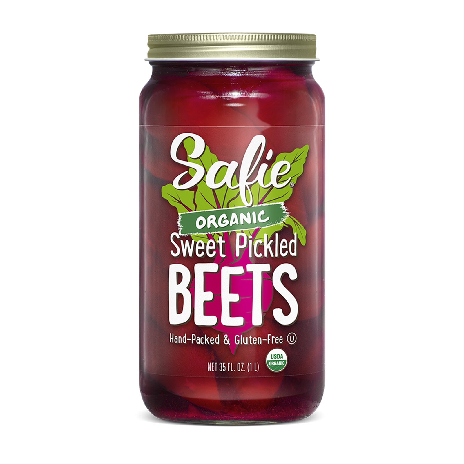 slide 1 of 2, Safie's Organic Sweet Pickled Beets, 35 oz