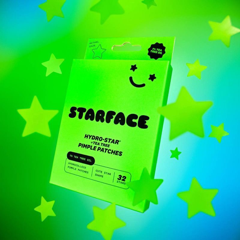 slide 6 of 6, Starface Green Hydro-Star Patches + Tea Tree 32 ea, 32 ct