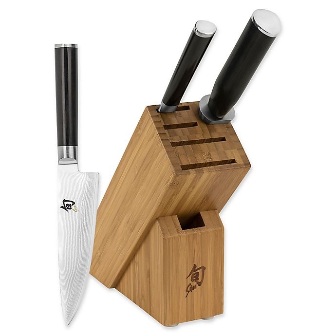 slide 1 of 1, Shun Classic Slimline Knife Block Set, 4 ct