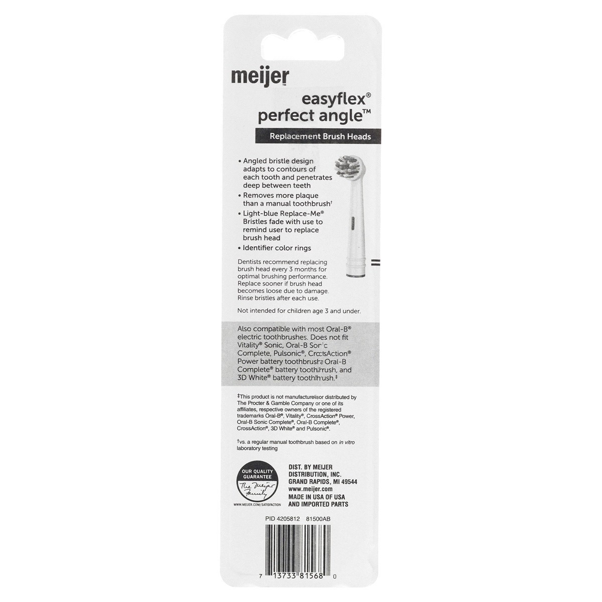 slide 5 of 5, Meijer EasyFlex PerfectAngle Replacement Brush Heads, 3 ct