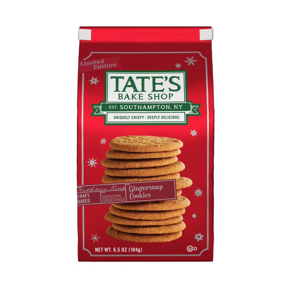 slide 1 of 2, Tate's Bake Shop Gingersnap Cookies Holiday Cookies, 6.5 oz