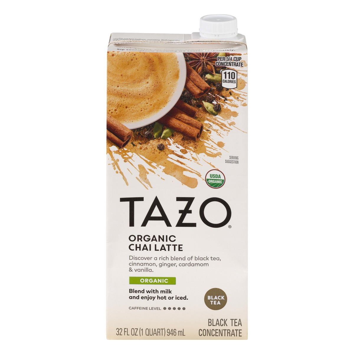 slide 1 of 5, Tazo Organic Tea Latte Chai Black Tea - 32 fl oz, 32 fl oz