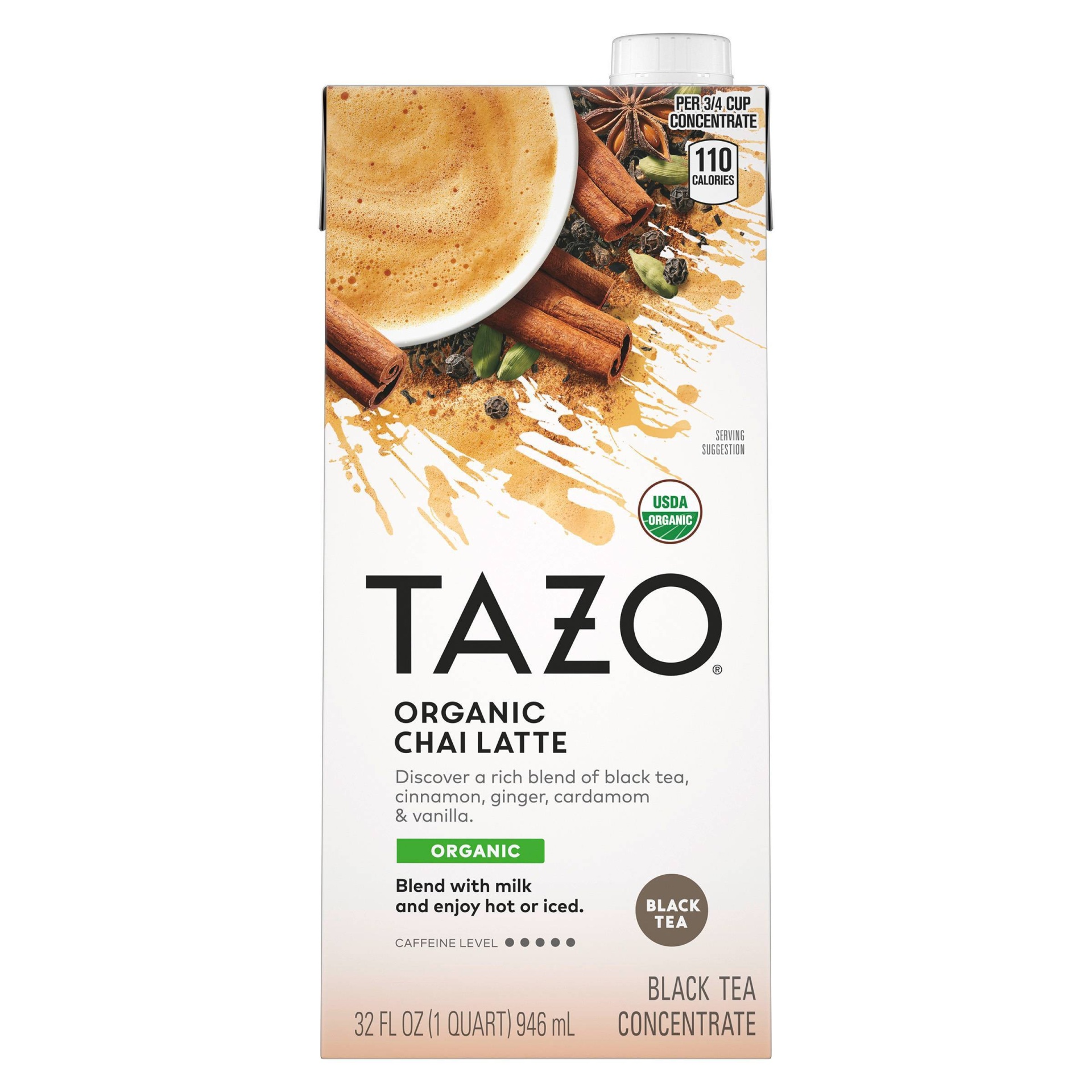 slide 1 of 5, Tazo Organic Tea Latte Chai Black Tea, 32 fl oz