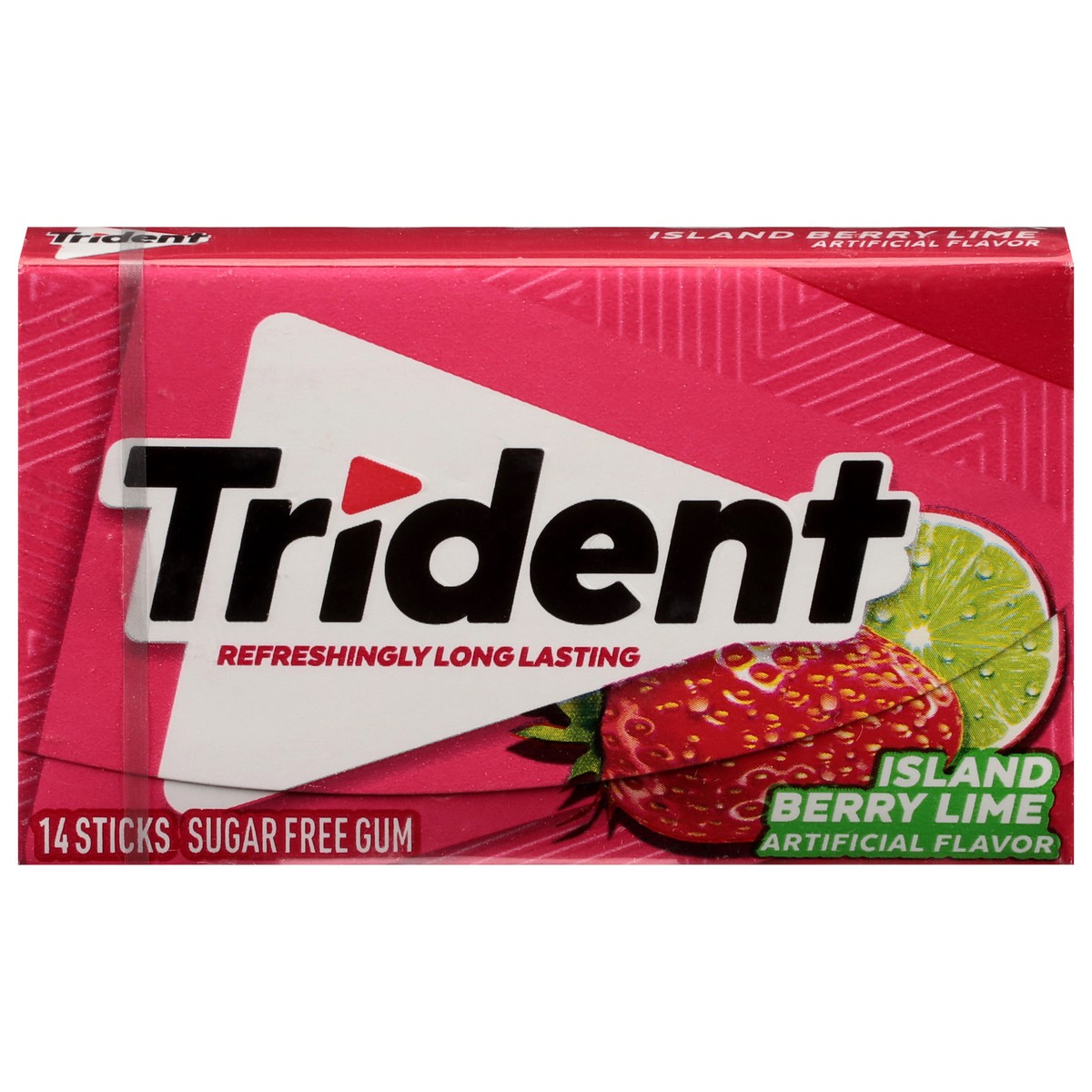 slide 2 of 4, Trident Sugar Free Island Berry Lime Gum 14 Sticks, 14 ct