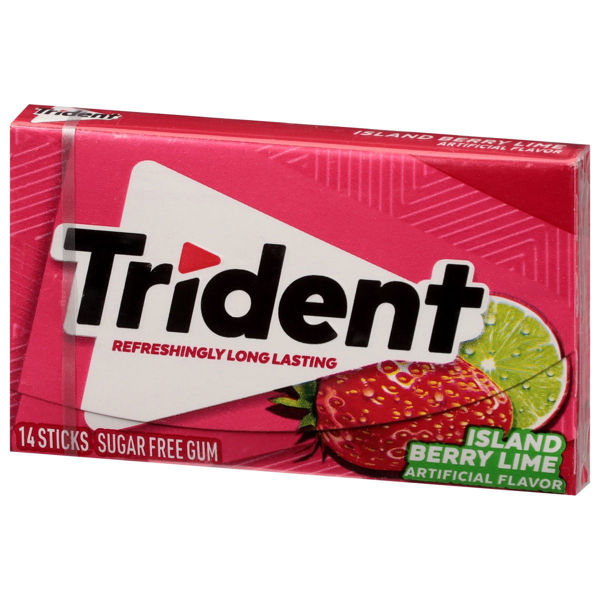 slide 4 of 4, Trident Sugar Free Island Berry Lime Gum 14 Sticks, 14 ct