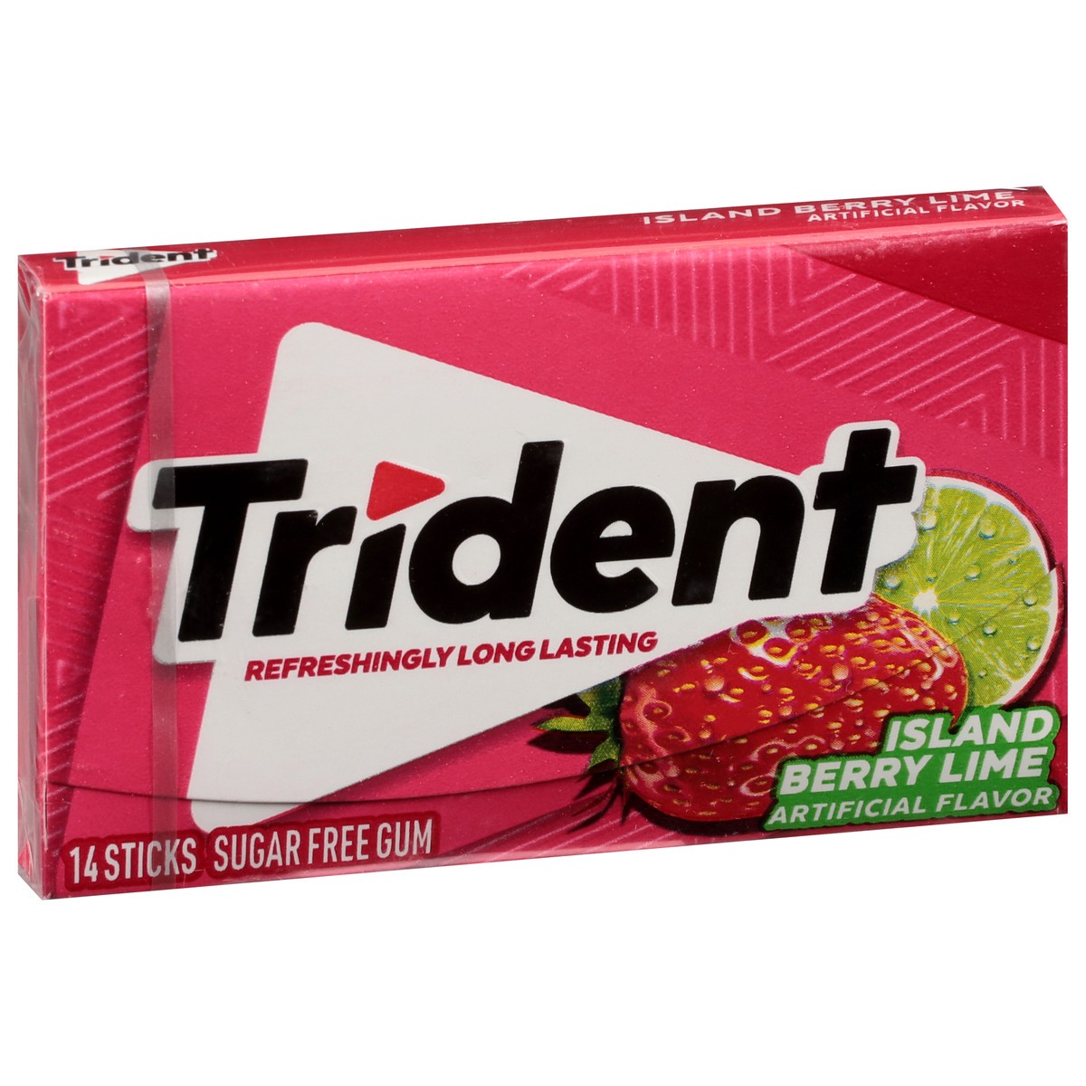 slide 3 of 4, Trident Sugar Free Island Berry Lime Gum 14 Sticks, 14 ct