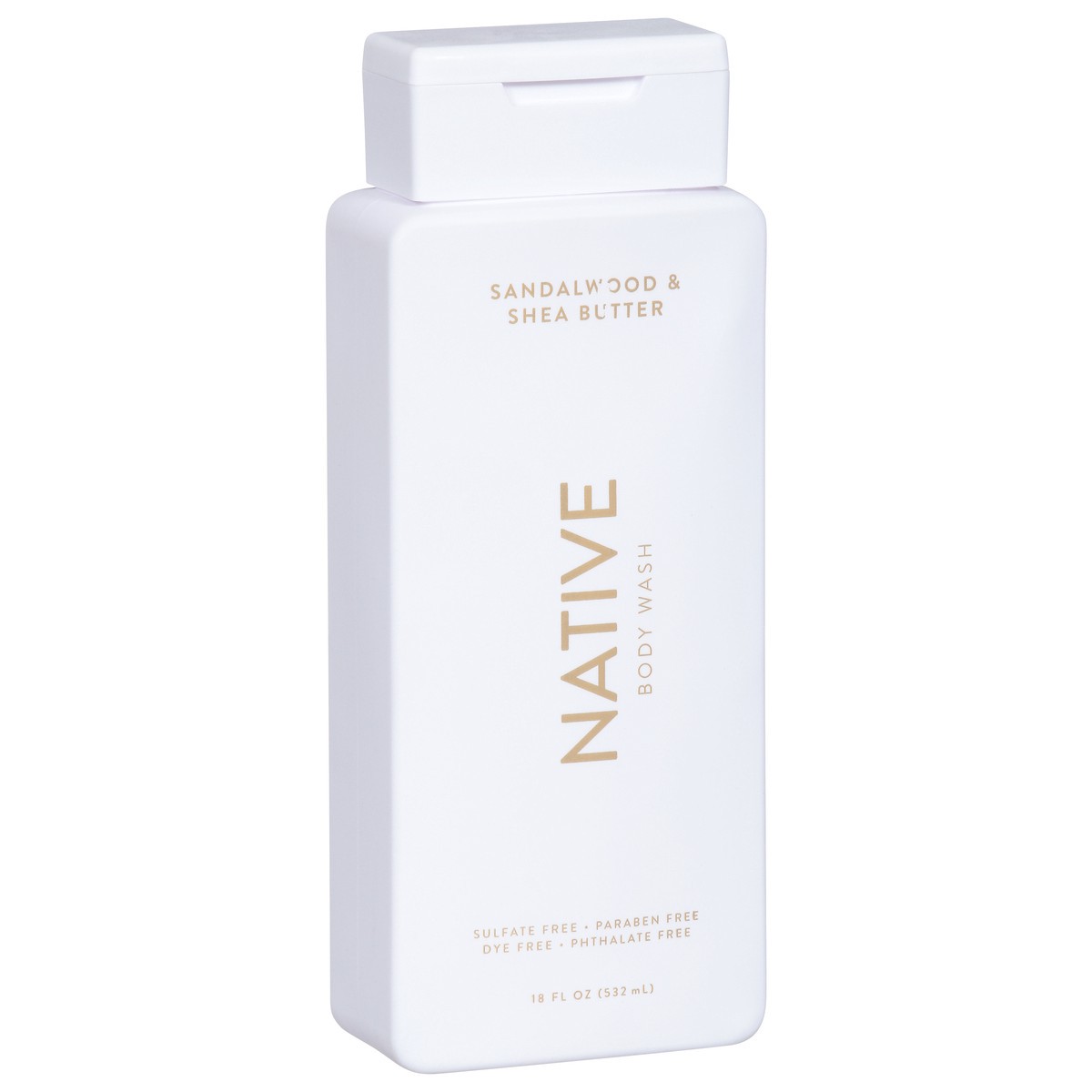 slide 4 of 9, Native Body Wash, Sandalwood & Shea Butter, Sulfate Free, for Women and Men, 18 oz, 18 fl oz