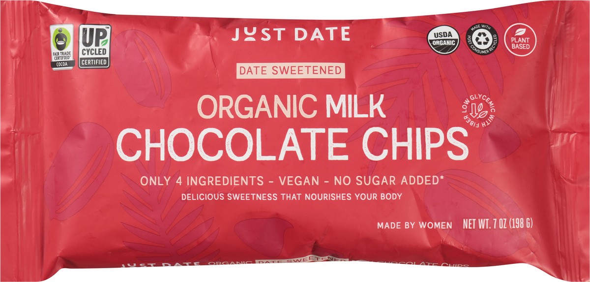 slide 8 of 14, Just Date Organic Milk Chocolate Chips 7 oz, 7 oz