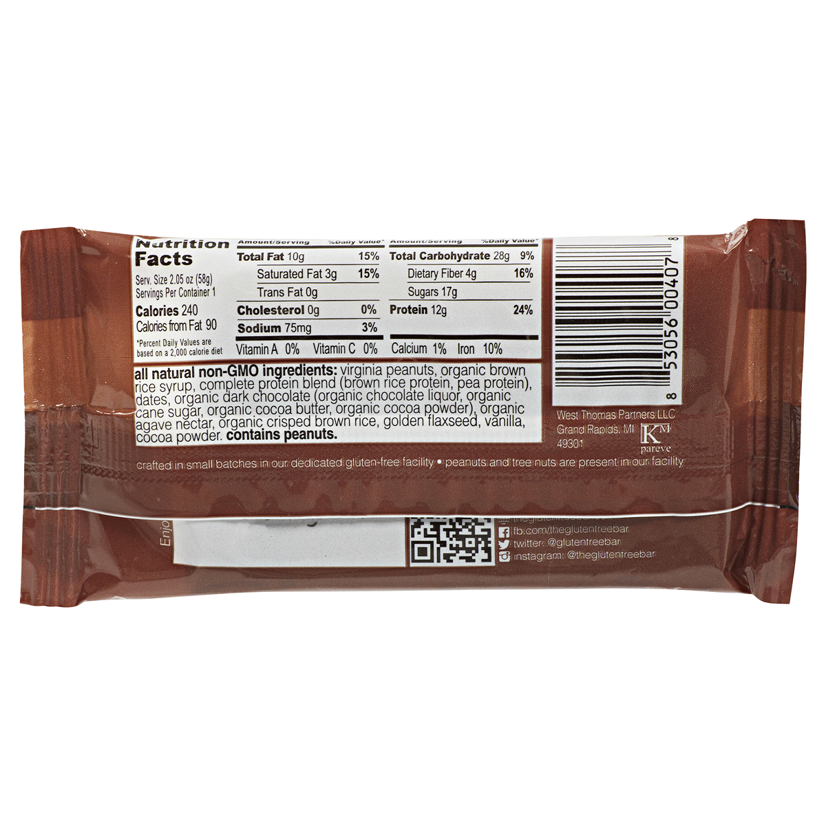 The GFB Chocolate Peanut Butter Bar 2.05 oz | Shipt