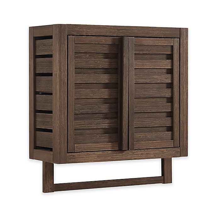 slide 1 of 3, Haven No Tools Bamboo Wall Cabinet - Mocha, 1 ct