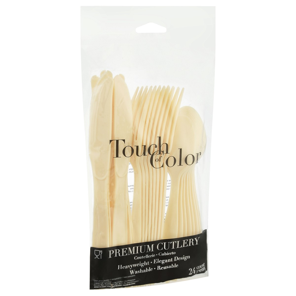 slide 5 of 10, Touch of Color  Assorted Plastic Disposable Silverware Flatware, 24 ct