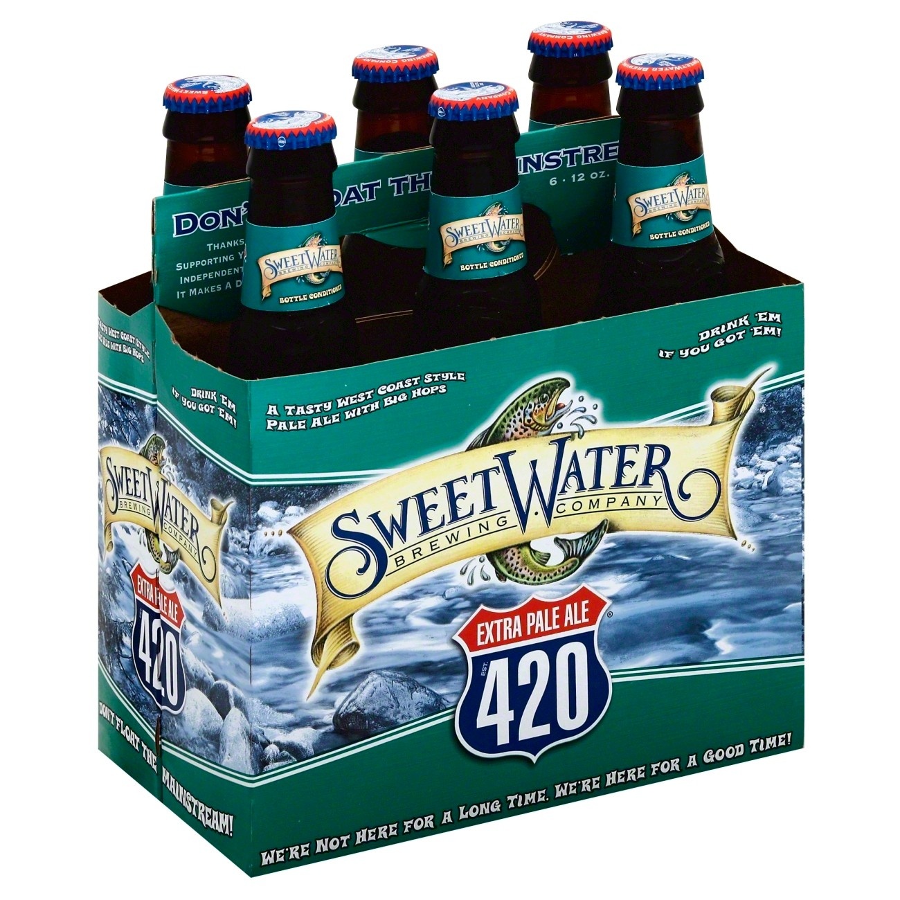 slide 1 of 1, SweetWater 420 Extra Pale Ale Bottles, 6 ct; 12 oz