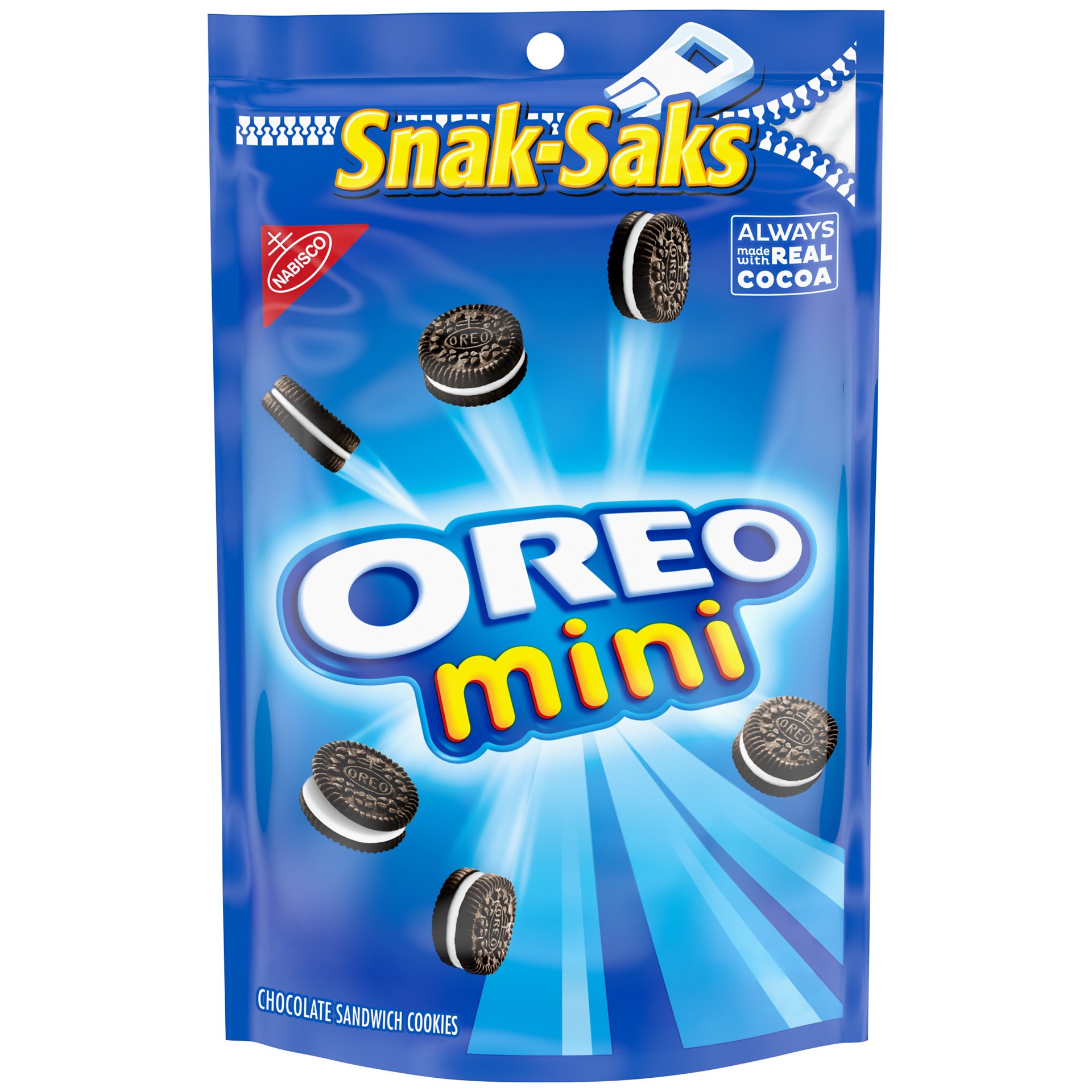 slide 1 of 9, OREO Mini Chocolate Sandwich Cookies, Snak-Saks, 8 oz, 8 oz