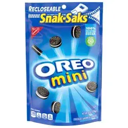 OREO Mini Chocolate Sandwich Cookies, Snak-Saks, 8 oz