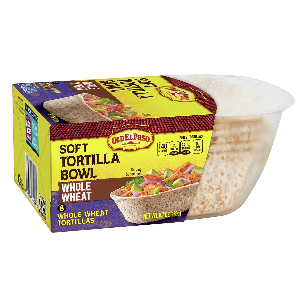 slide 7 of 11, Old El Paso Soft Whole Wheat Tortilla Bowl 8 ea, 8 ct