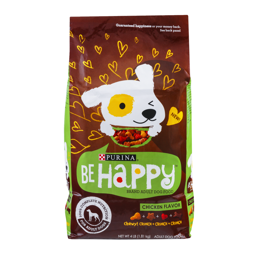 slide 1 of 1, Purina Be Happy Chicken Flavor Dog Food, 4 lb