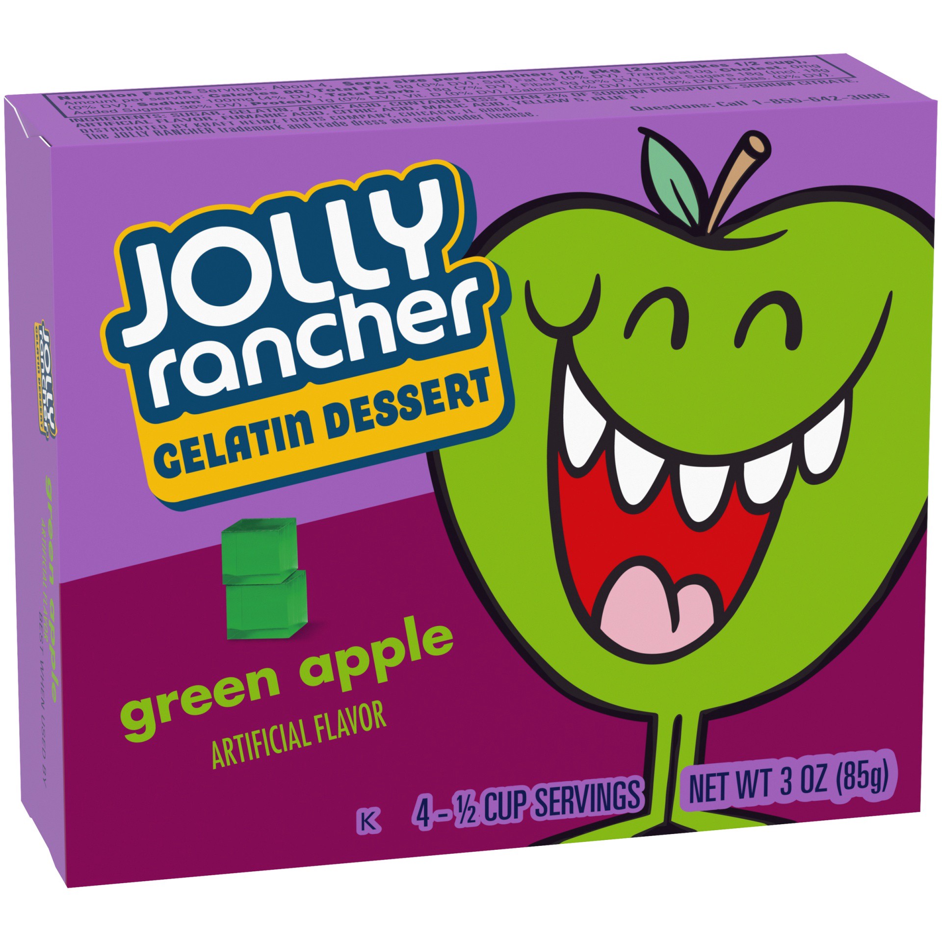 slide 2 of 6, Jolly Rancher s Green Apple Gelatin Dessert Mix, 3 oz