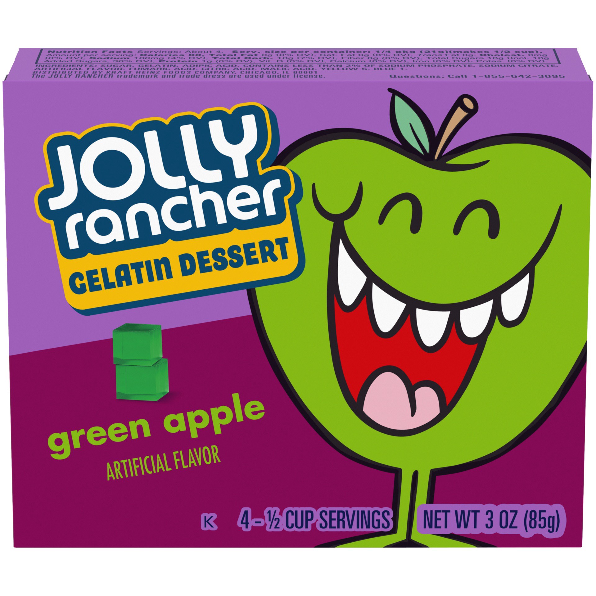 slide 1 of 6, Jolly Rancher s Green Apple Gelatin Dessert Mix, 3 oz