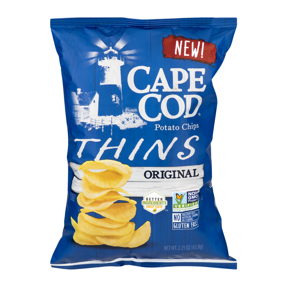 slide 1 of 1, Cape Cod Original Thins Potato Chips, 2.25 oz