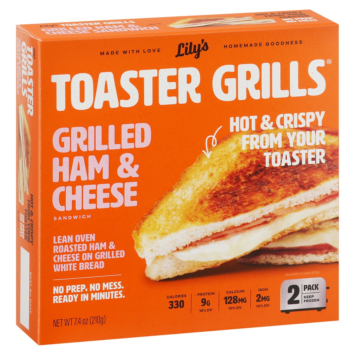 slide 8 of 9, Lily's Toaster Grills Grilled Ham & Cheese Sandwich 2 ea, 2 ct