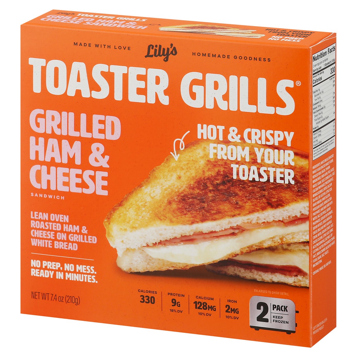 slide 3 of 9, Lily's Toaster Grills Grilled Ham & Cheese Sandwich 2 ea, 2 ct