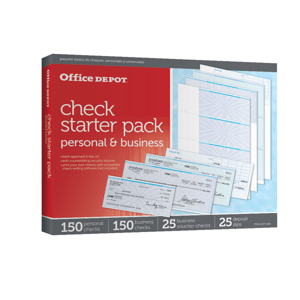 slide 1 of 6, Office Depot Brand Starter Check Refill Pack, 1 ct