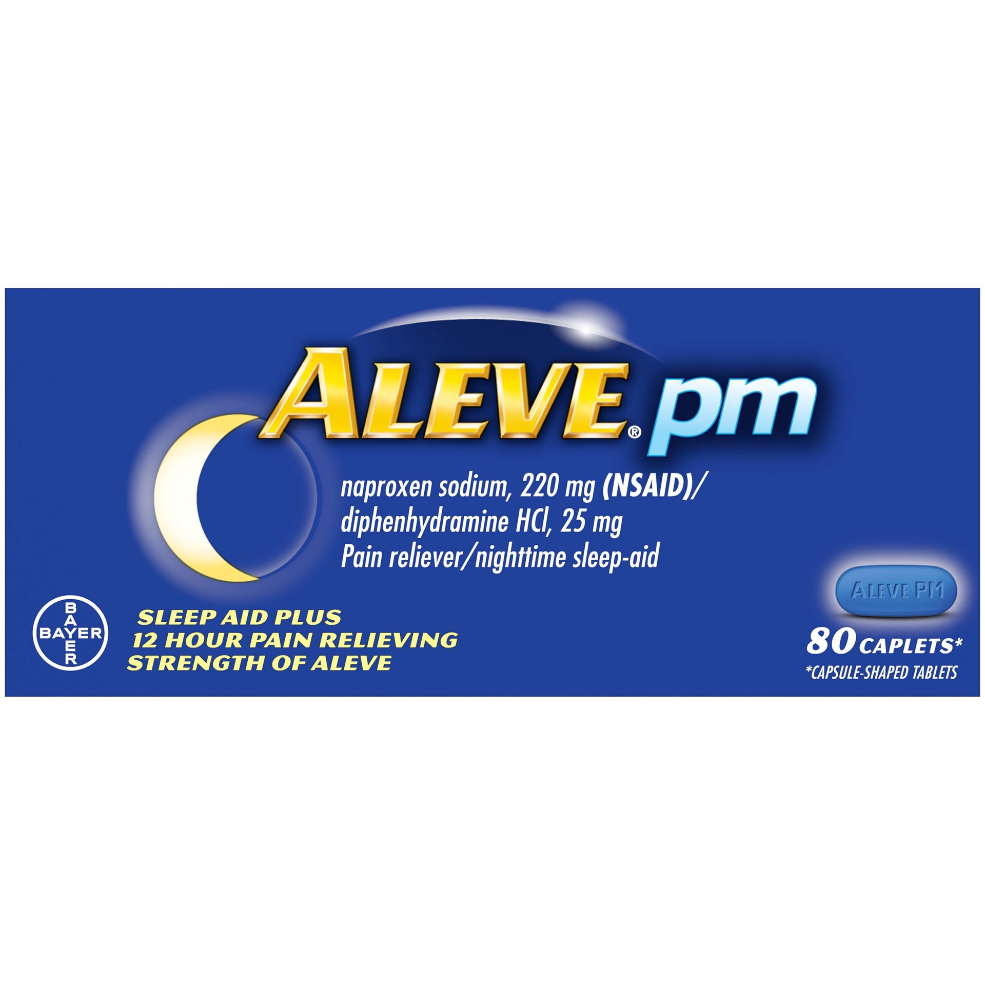 slide 1 of 4, Aleve PM Sleep Aid Plus 12-Hour Pain Relief, 80 ct