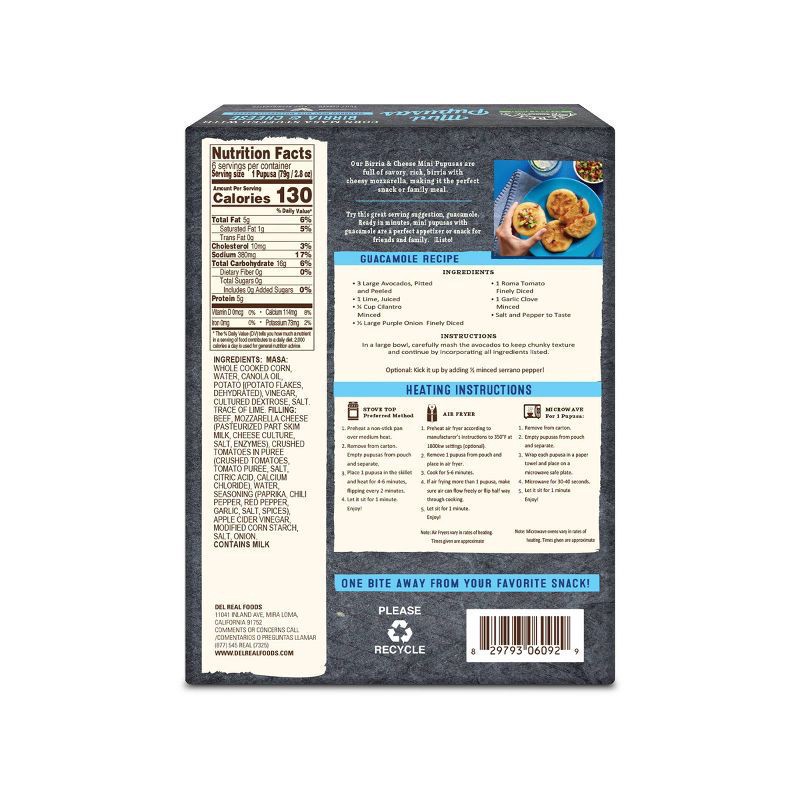 slide 5 of 5, Del Real Foods Mini Pupusas Birria & Cheese - 16.8oz, 16.8 oz