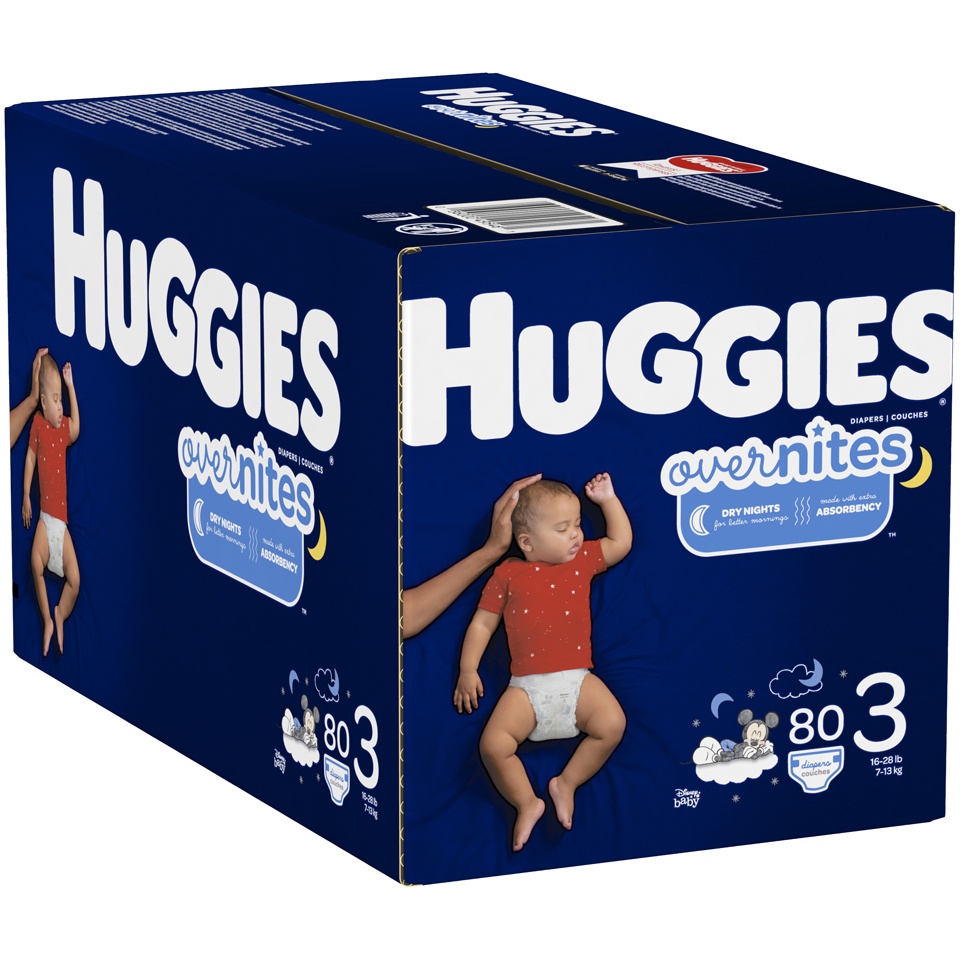 slide 2 of 3, Huggies Overnites Diapers - Size 3, 80 ct; Size 3