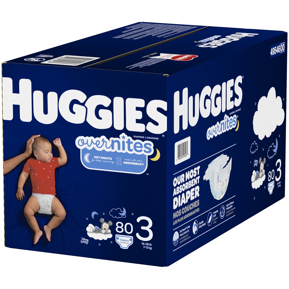 slide 3 of 3, Huggies Overnites Diapers - Size 3, 80 ct; Size 3