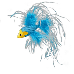 Leaps & Bounds Feathered Fish Cat Toy with Catnip, 4.5 in