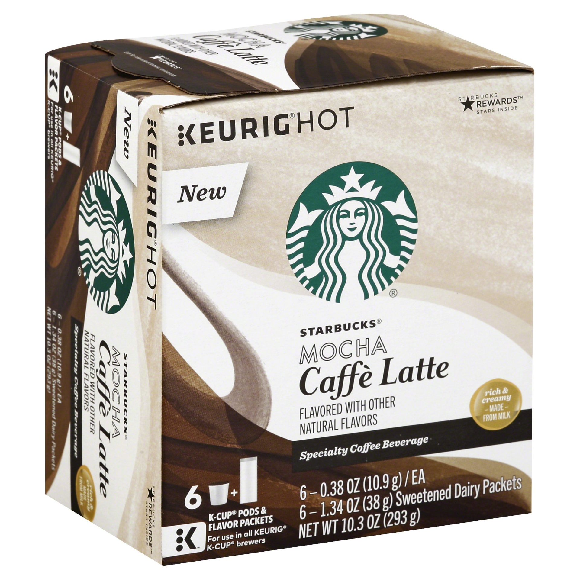 slide 1 of 1, Starbucks Mocha Caff Latte Specialty Coffee Beverage K-cup Pods & Flavor - 6 ct, 6 ct