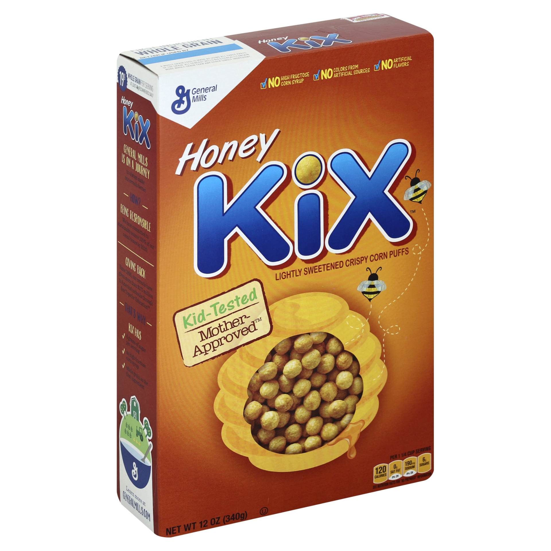 slide 1 of 1, Kix Honey Cereal, 12 oz