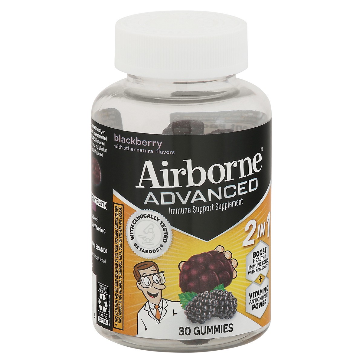 slide 6 of 9, Airborne Advanced Immune Support Gummies Blackberry, 30 ct
