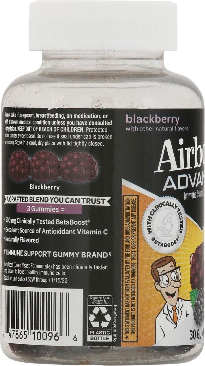 slide 9 of 9, Airborne Advanced Immune Support Gummies Blackberry, 30 ct