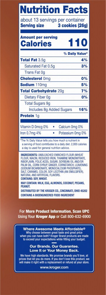 slide 4 of 5, Kroger Ginger Snaps Cookies, 12 oz