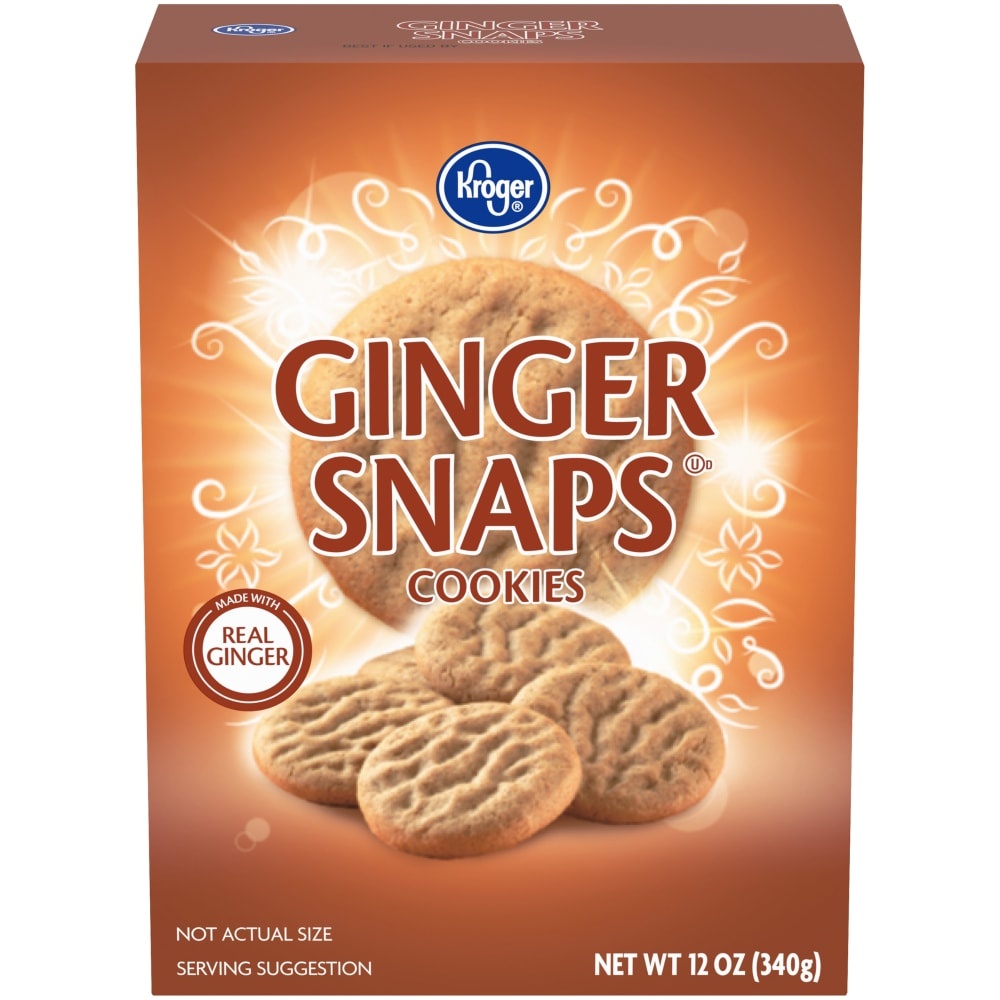 slide 1 of 1, Kroger Ginger Snaps Cookies, 12 oz