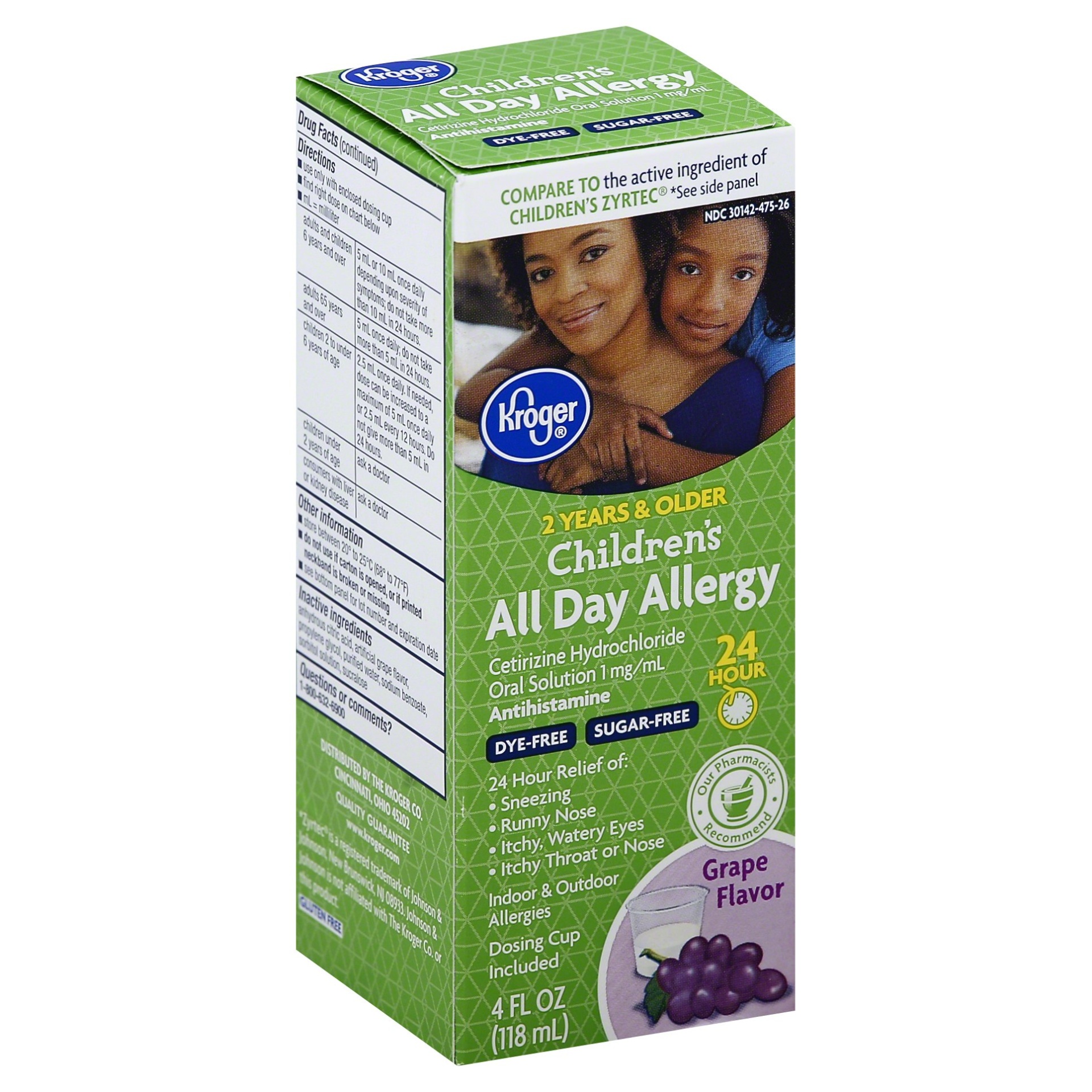 slide 1 of 4, Kroger Children's All Day Allergy Relief - Grape, 4 fl oz