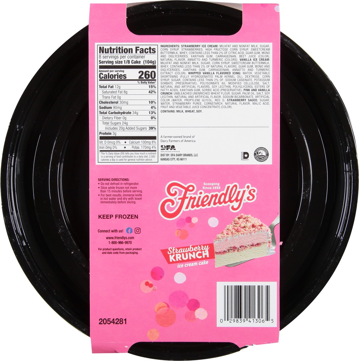 slide 4 of 9, Friendly's Strawberry Krunch Ice Cream Cake 40 fl oz, 40 fl oz